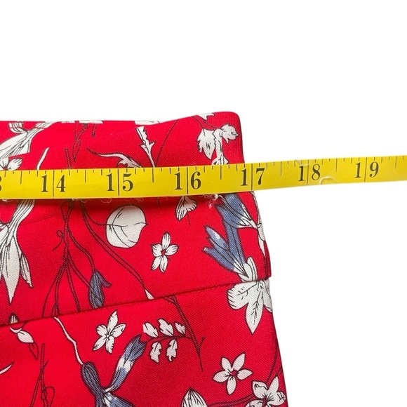 Soft Surroundings Red Floral Pants Womens Large Ponte Bold Career Work Stretch - Picture 6 of 8